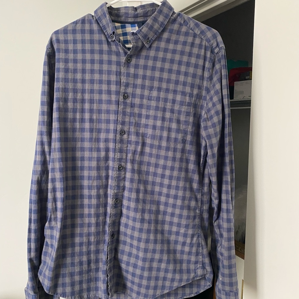 Blue Checkered Men's Topman Shirt